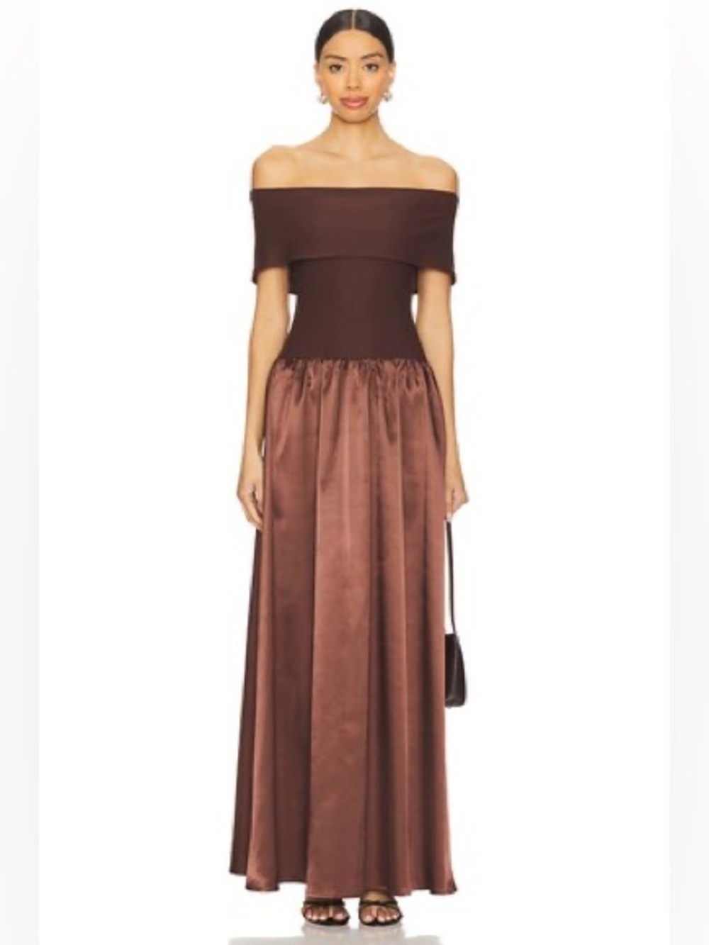 REVOLVE Off-Shoulder Satin Maxi Dress NWT XS Bestseller